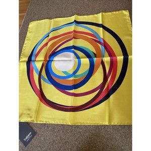Nwt Larioseta Italian Silk Scarve Beautiful 19” X 19” Colorful Yellow
